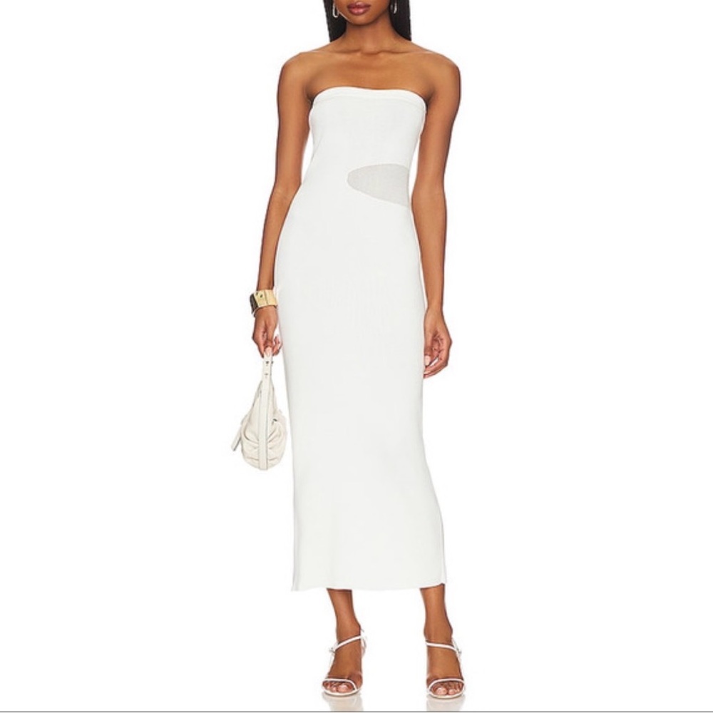 Misa Los Angeles Strapless White Dress Medium